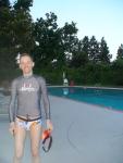 The swim suit style is "square leg trunk", but may appear like a swim brief.