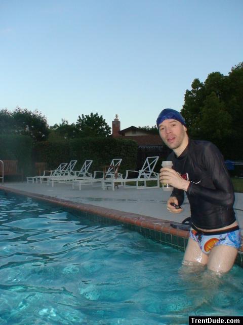 Resting after a swim