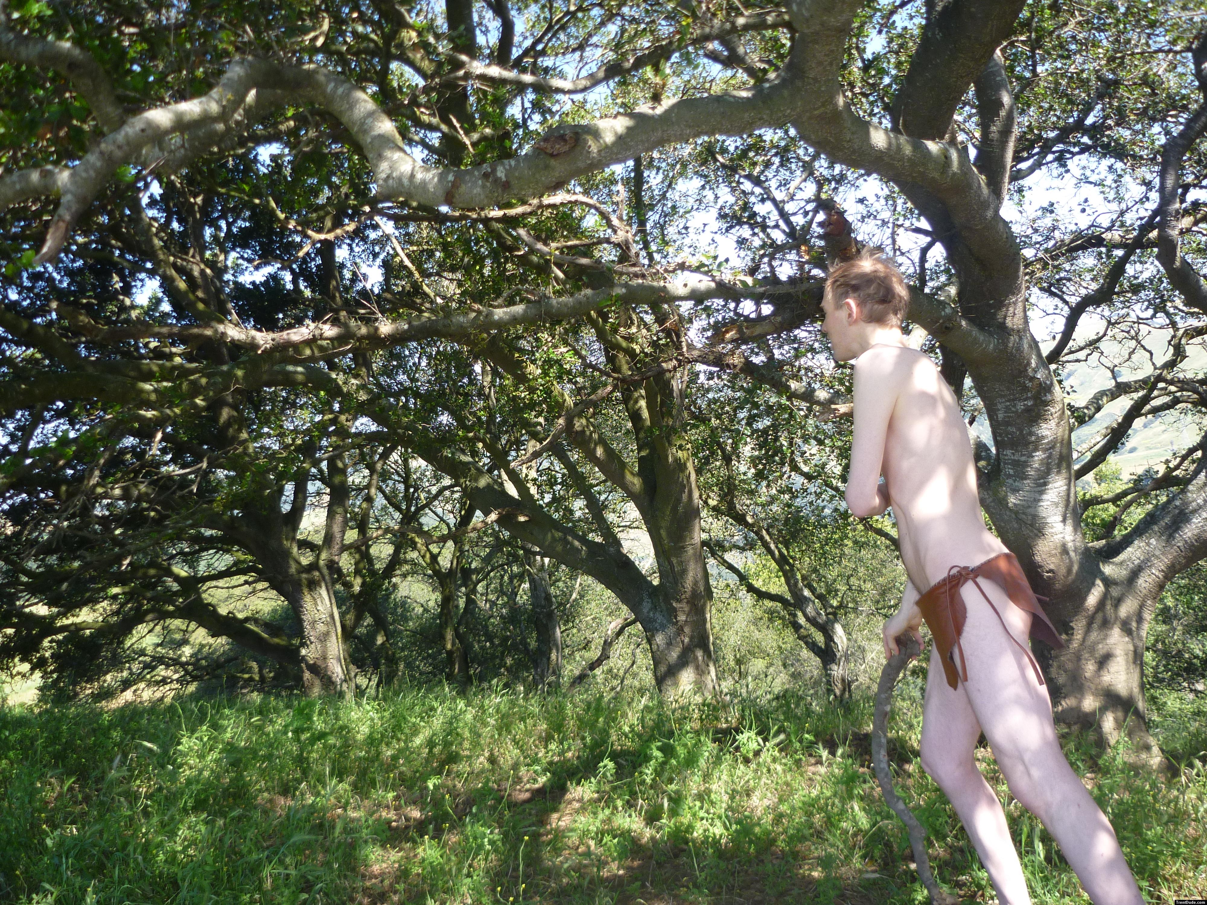 Hiking in a loin cloth