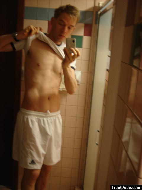 White Adidas ClimaCool Shorts - Shirtless