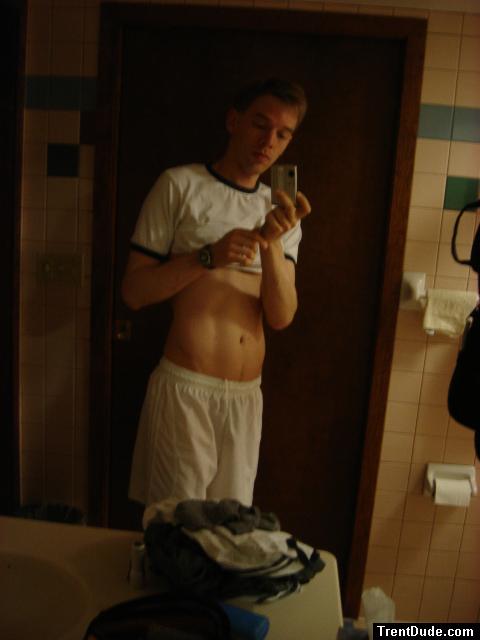 White Adidas ClimaCool Shorts - Shirtless