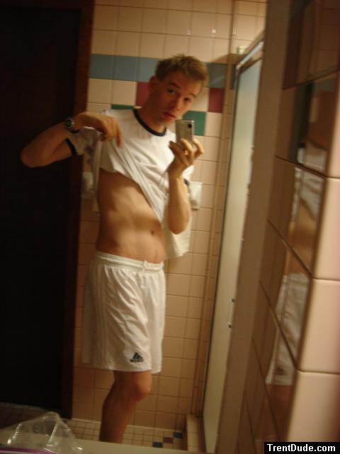 White Adidas ClimaCool Shorts - Shirtless