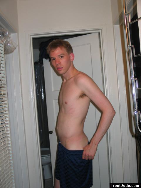 Blue Umbro shorts - shirtless