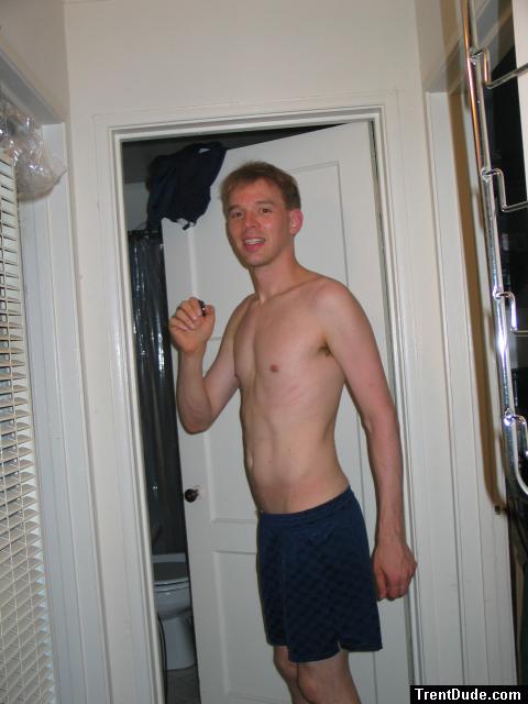 Blue Umbro shorts - shirtless - tall