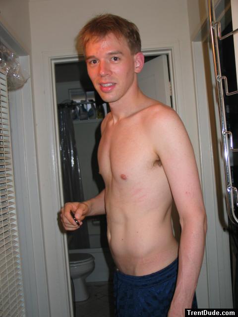 Blue Umbro shorts - shirtless