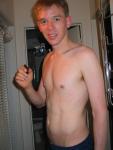 Blue Umbro shorts - shirtless