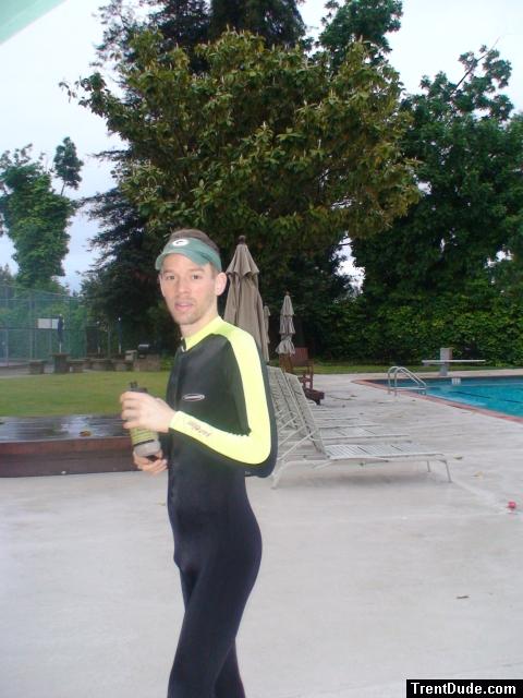 The nylon suit is good for stopping UV rays without wearing a full wet suit