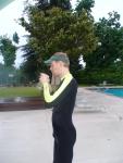 The skinsuit hugs the body closely but is comfortable