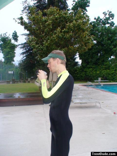 The skinsuit hugs the body closely but is comfortable