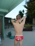 Skmpeez Lifeguardz Army Cut Swim with Lifeguard print on front and back