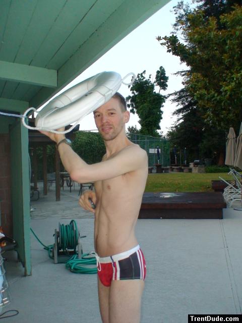 Ready to give CPR in a speedo