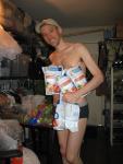frozen Alaskan salmon, in underwear