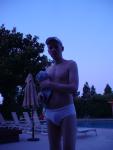 White speedo in the morning