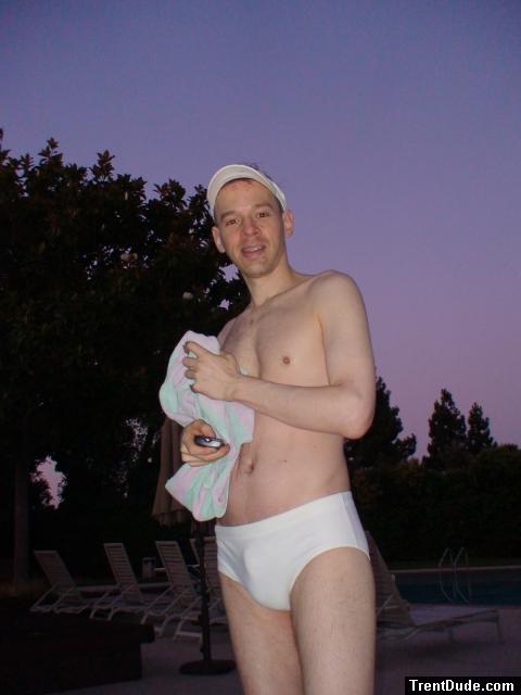 Sunrise in a white speedo