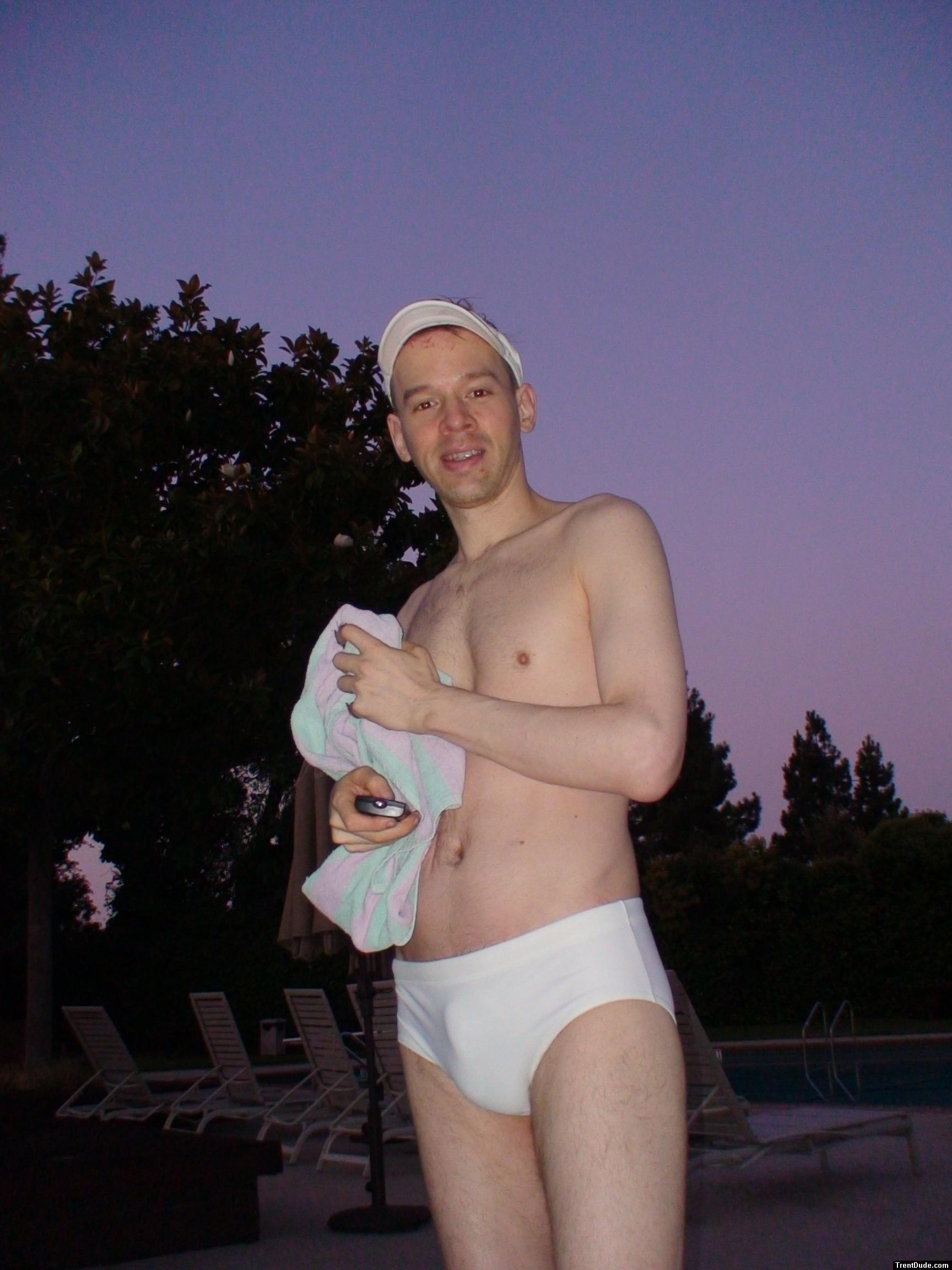 Sunrise in a white speedo