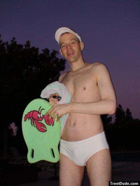 Sunrise in a white speedo