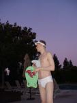 Sunrise in a white speedo