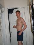 Blue Umbro shorts - shirtless