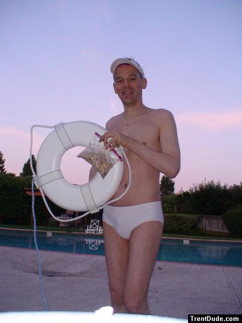 A bag of Peanuts for the birds during his swim