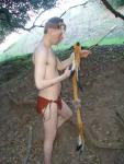 Wearing a loin cloth