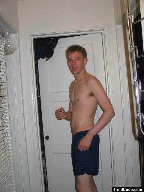 Blue Umbro shorts - shirtless