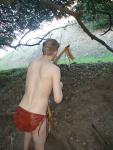 Leather loin cloth, at hidden fertility site