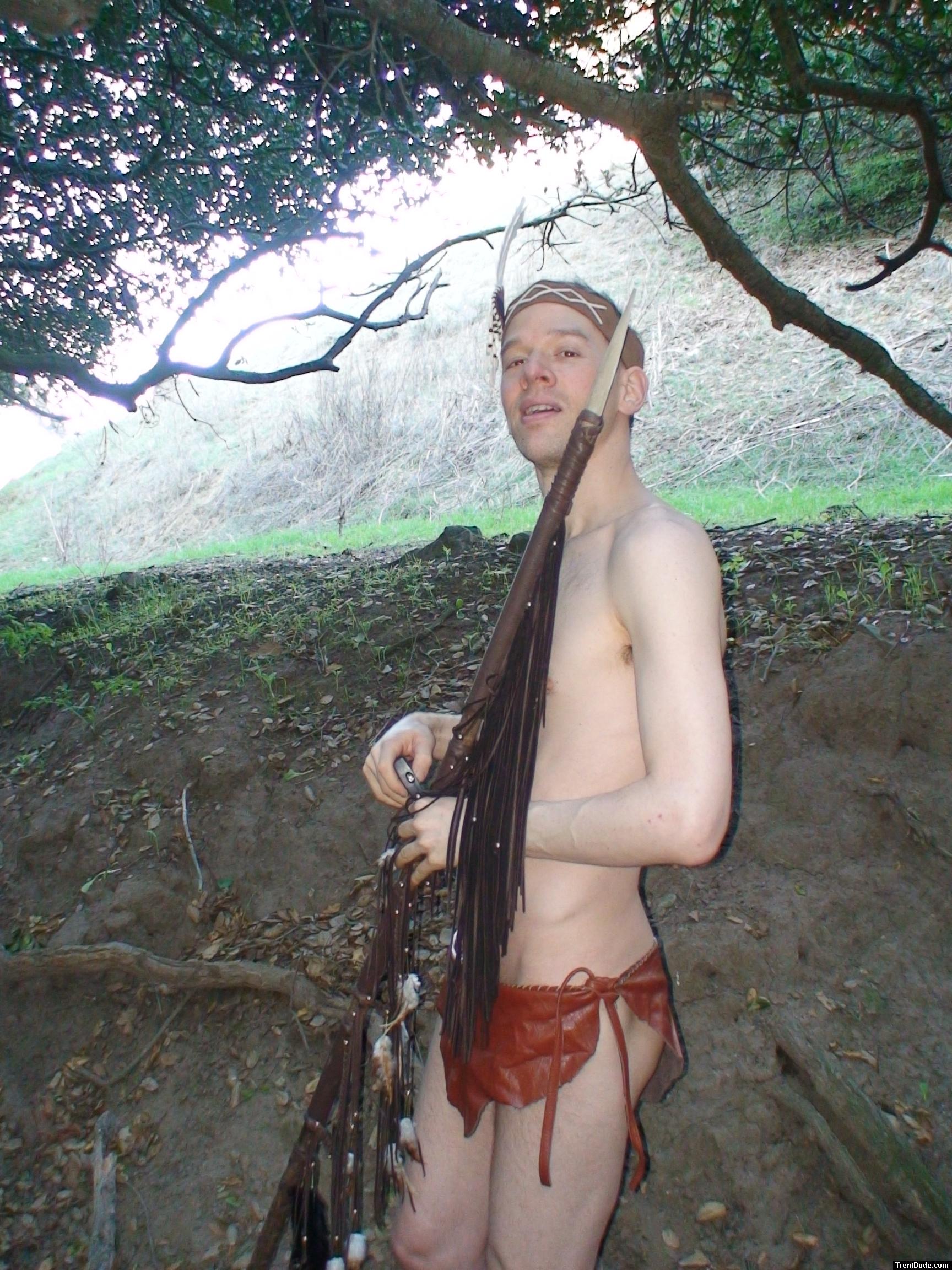 With a spear on a fertility hike