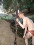 The spear tip is made of bone