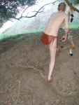 Dude in a loin cloth with bow and arrow