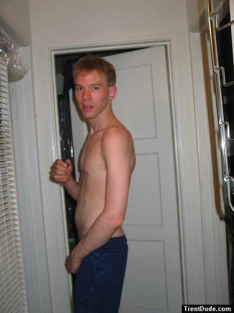 Blue Umbro shorts - shirtless