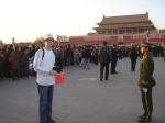 Trent at Tiananmen Square holding China flag! Olympic Team 2008