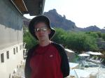 New Balance Red/Black Long sleeve, Columbia Sportswear Company titanium SPF30  pants, Columbia Sportswear hat