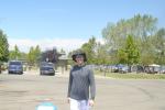 Trent wearing Quiksilver Full safari hat, Ray-ban sun glasses, Nike exercise shirt, Dodger water pants.  This outfit is forsale!