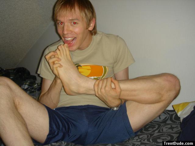 feet - MMM, this big toe tastes good .