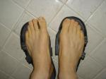 Feet with long nails