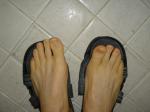 Feet with long nails
