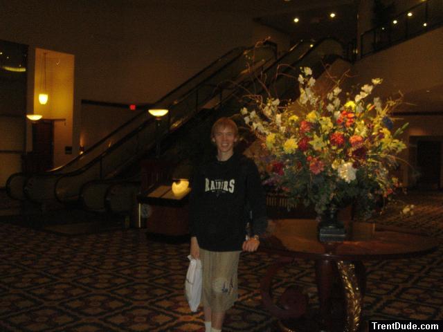 A hotel lobby in Houston Texas.