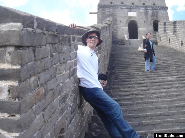 Trent resting at great wall - China!