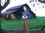 trying to model in front of a barn