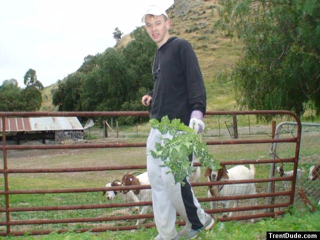 Trent with the goats