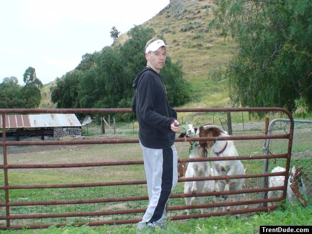 Trent with the goats
