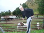 Ouch, the goat just bit my butt