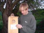 Trent putting up a owl house