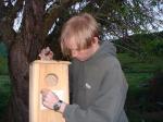 Trent putting up a owl house