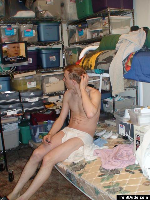 Watching TV in Hanes tightey whitey (mccain?)