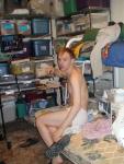 Watching tv in Hanes undrwear