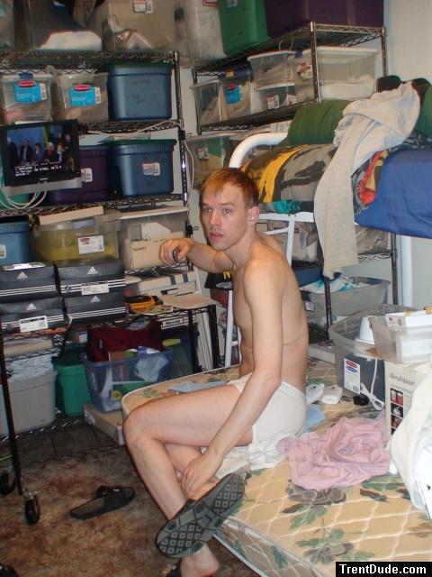 Watching tv in Hanes undrwear