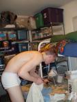 Hanes Underwear in the bedroom after a shower