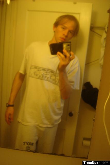 White t-shirt, sweat pants