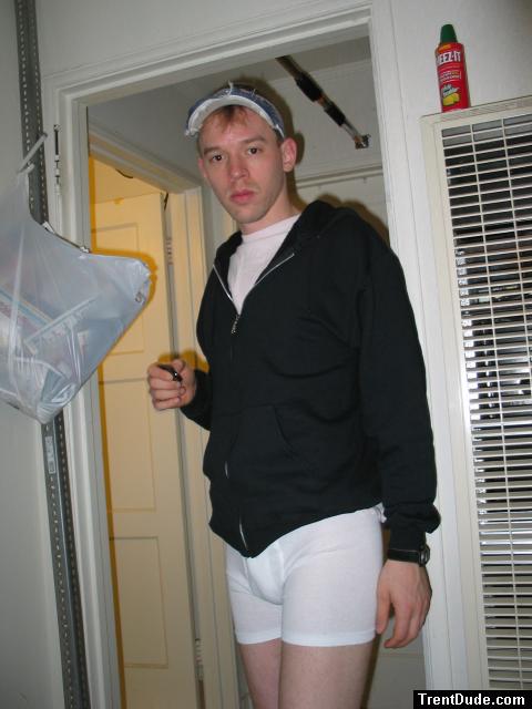 Hanes boxer brief and black sweat shirt